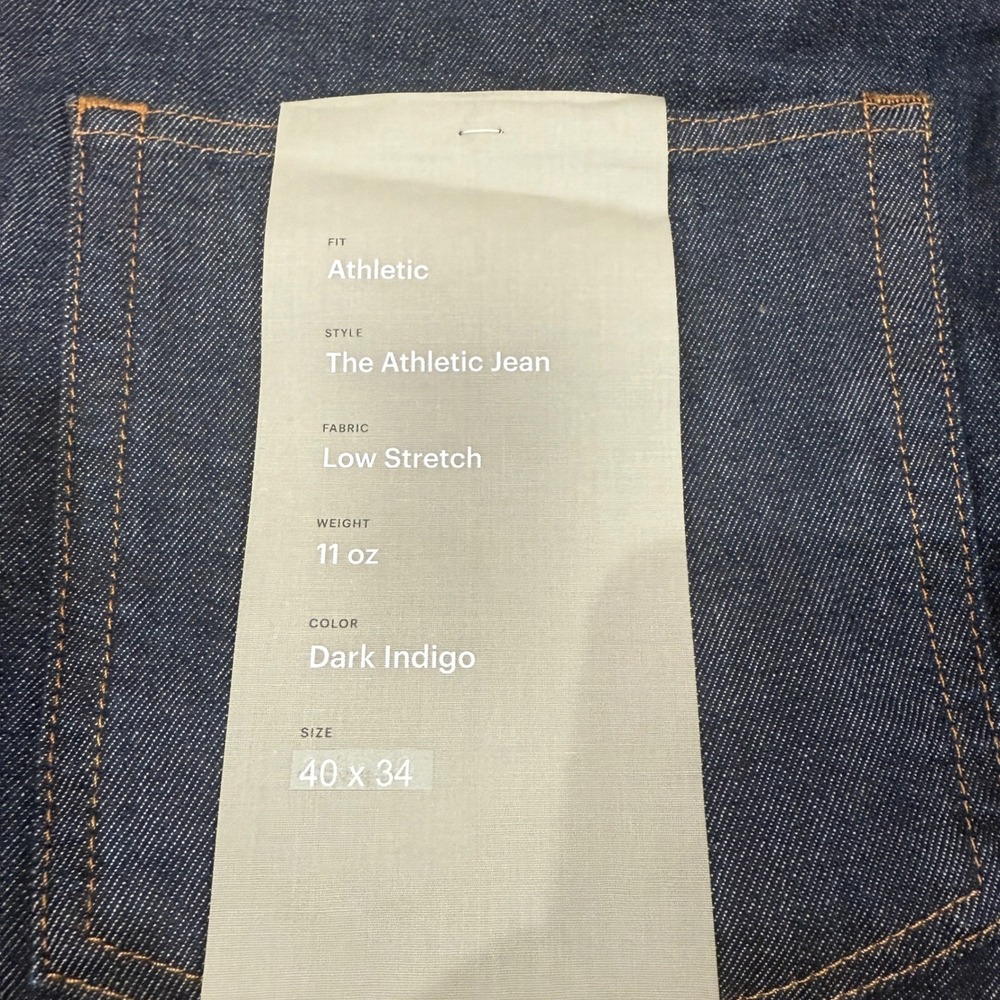 Everlane The Athletic Jean Mens 40x34 Dark Indigo Blue Denim‎ Pants NWT Cotton - Picture 11 of 11